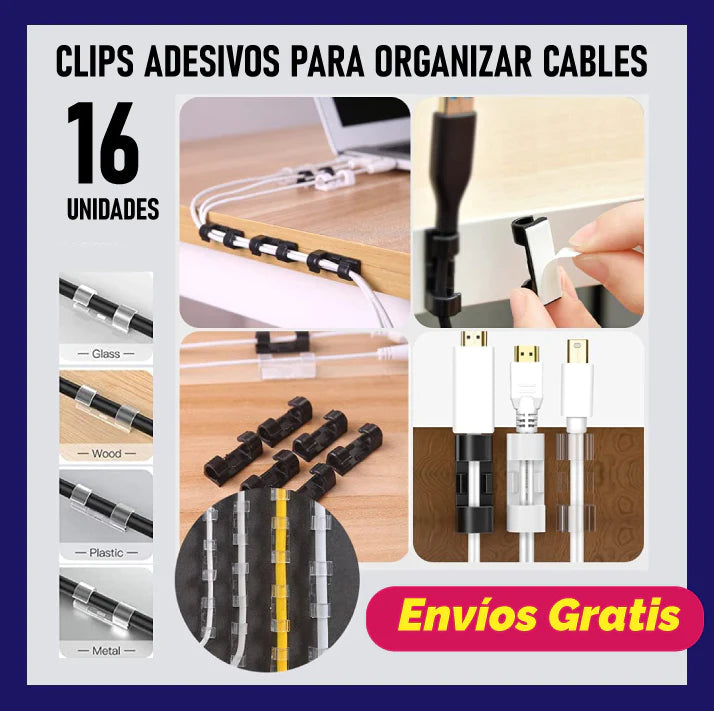 Clips adhesivos para organizar cables – Tienda plaza online